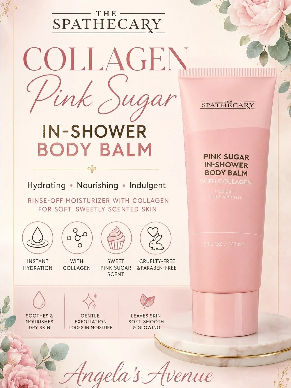 Spathecary Collagen Pink Sugar In-Shower Body Balm